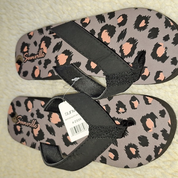 👣SUNVILLE Wedge Canvas Leopard Print Thong Sandals Sale - Picture 7 of 9